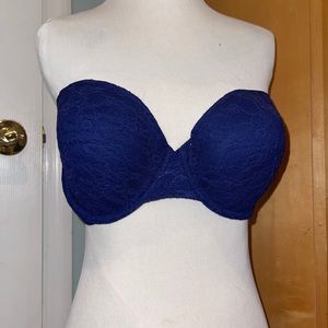 PINK Blue Lace Convertible Bra